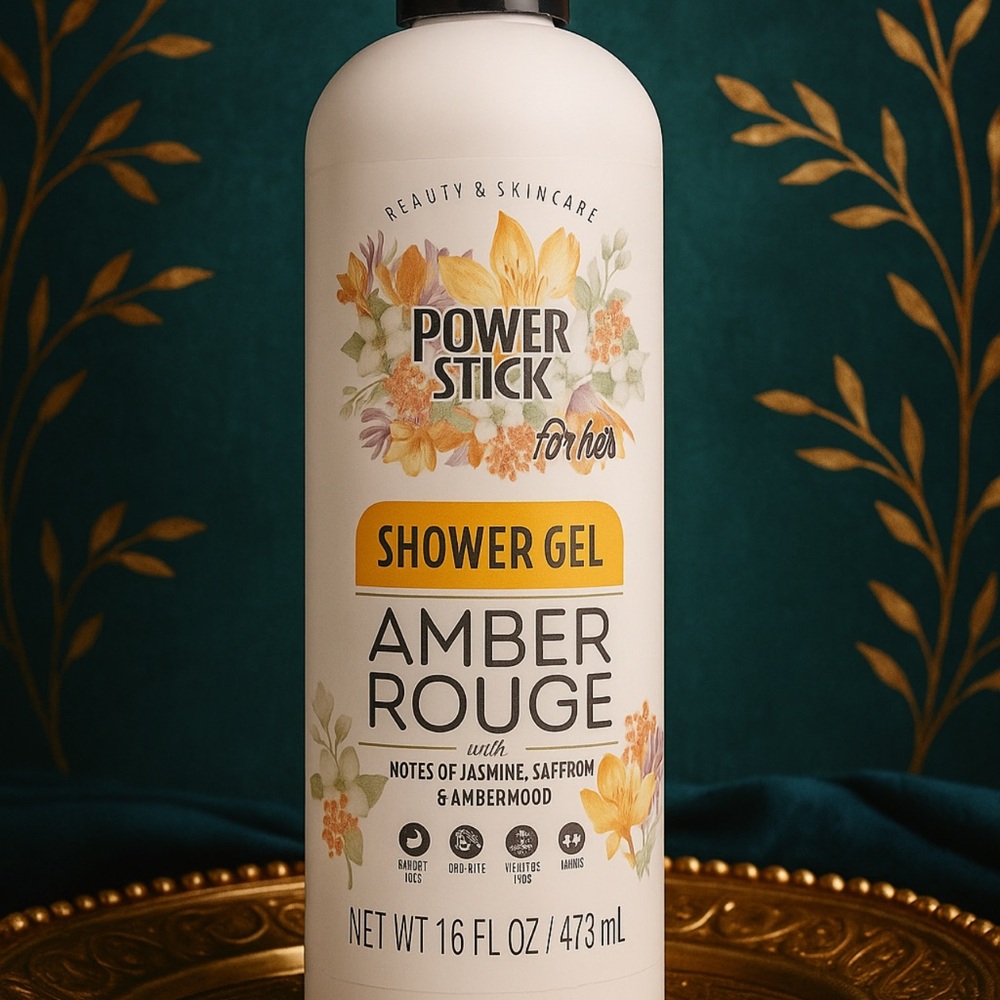 White Amber Body Wash with Elegant Design